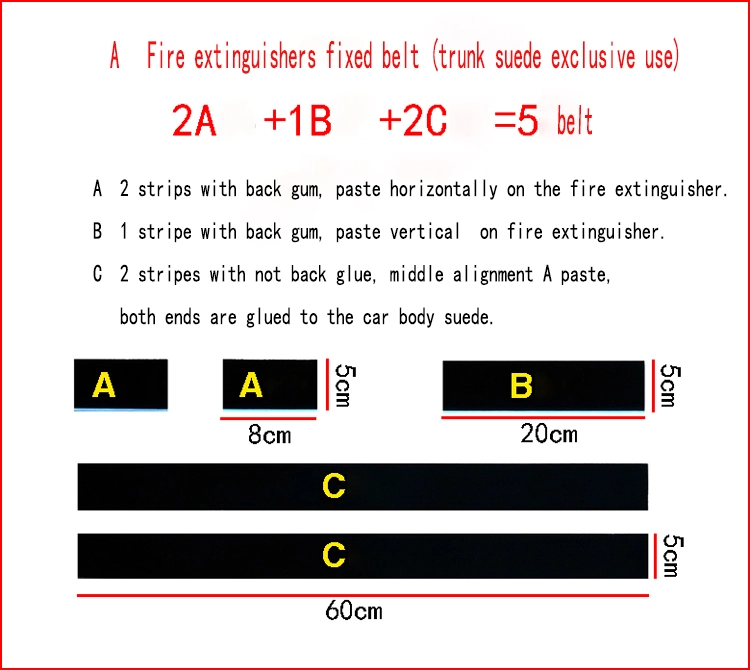 Dedicated fixed fire extinguisher velcro, hook & loop fastener Dedicated fixed fire extinguisher velcro, hook & loop fastener