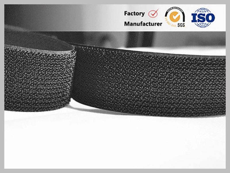 Black reusable single Sided velcro , A grade velcro strap Silk printing