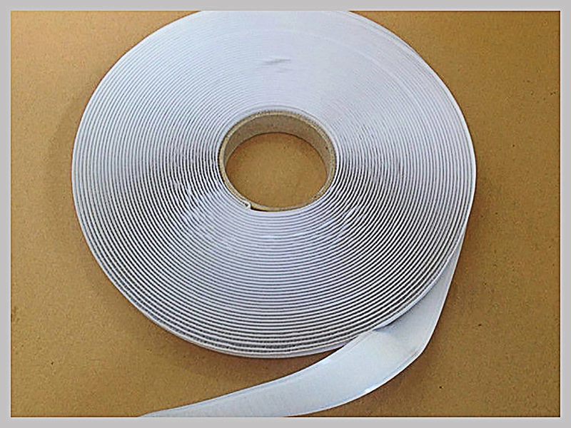 25mm Wide White Self-Adhesive Hook and Loop Tape