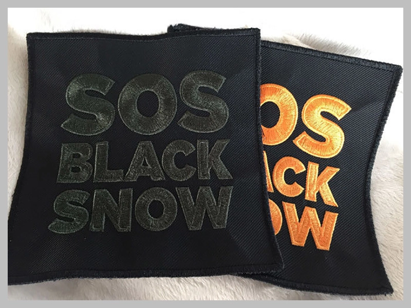 3D Raised Logo Woven Sew-On Cloth Badges Thumb