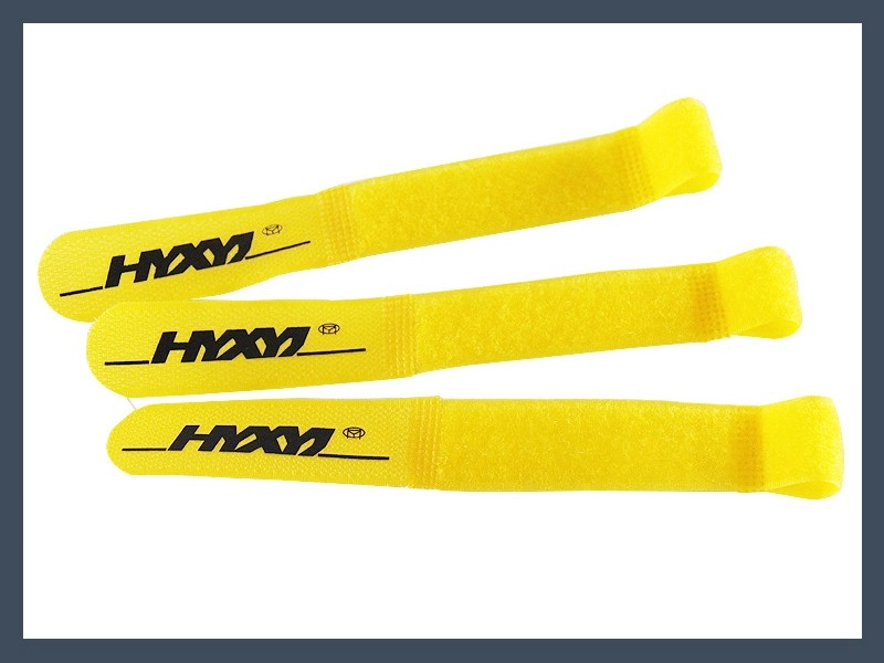 Yellow Q-Type Hook and Loop Cable Ties