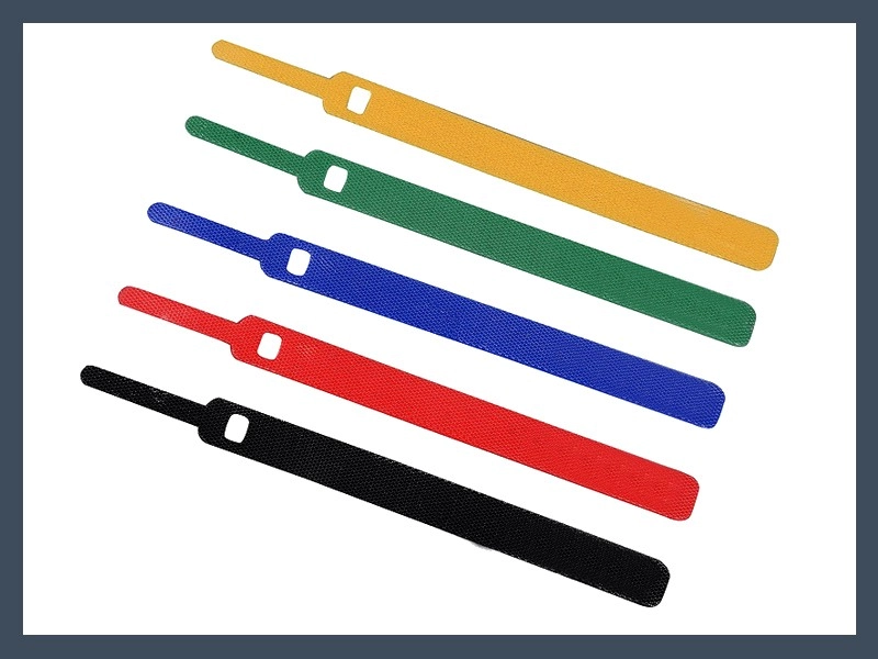 Colored Pin-Type Hook and Loop Cable Ties