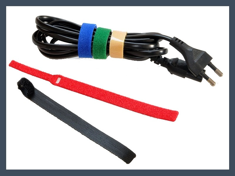 Colored Pin-Type Hook and Loop Cable Ties Thumb
