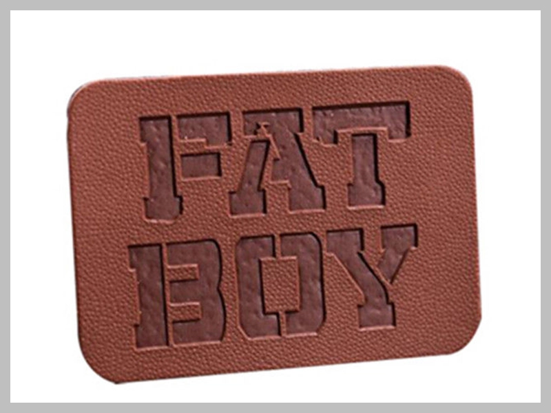 Recycled Jeans PU Leather Embossed Logo Patch Thumb