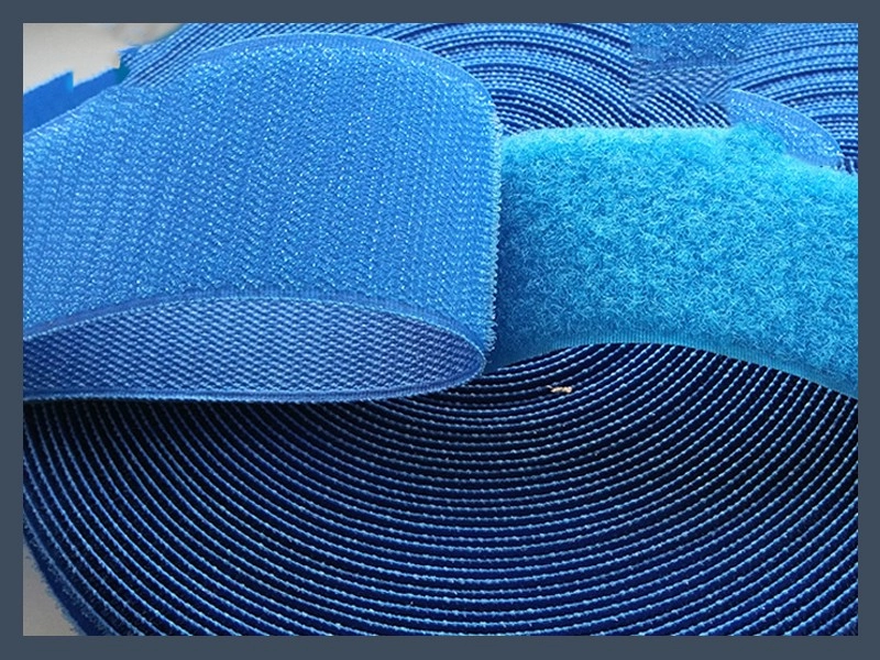 Blue Polyester Hook and Loop Fastener Tape Thumb