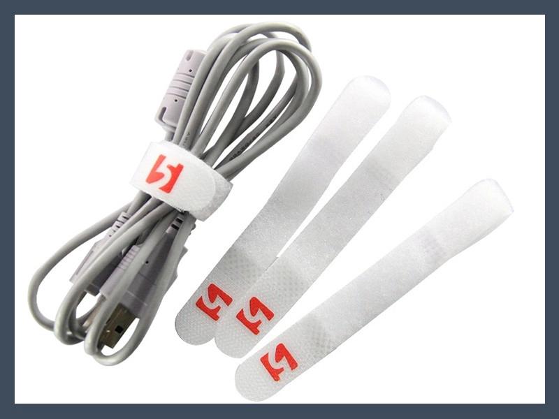 White Q-Type Hook and Loop Cable Ties Thumb