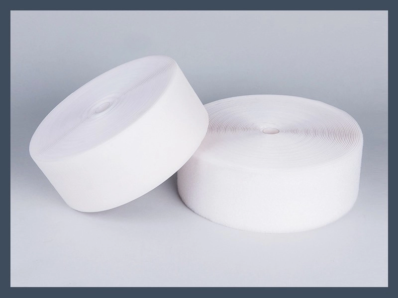 White Nylon-Polyester Blend Hook and Loop