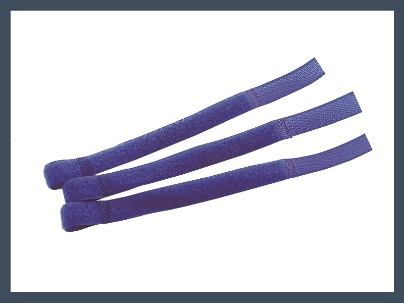 Blue Q-Type Hook and Loop Cable Ties