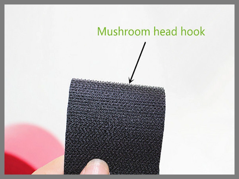 Black Mushroom Head Hook and Loop Fastener Tape Thumb
