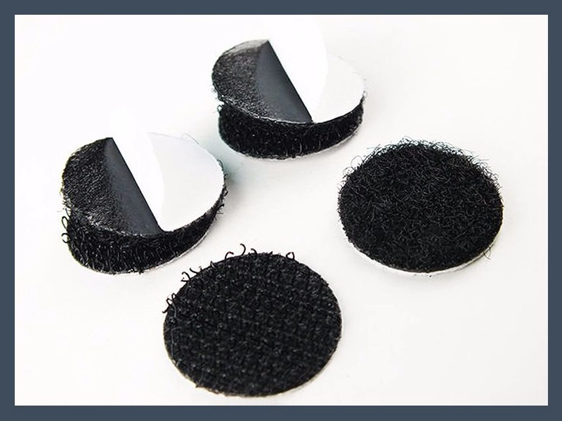 Round Adhesive-Backed Hook and Loop Coins