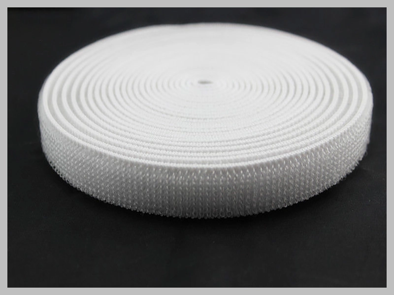 White Sew-On Elastic Loop Tape Roll