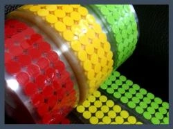 Colored Die-Cut Adhesive Hook and Loop Shapes