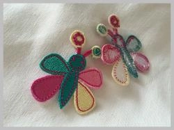 Colorful Flower Heat Transfer Embroidery Label