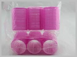 Pink Extra Large Hook and Loop Hair Rollers