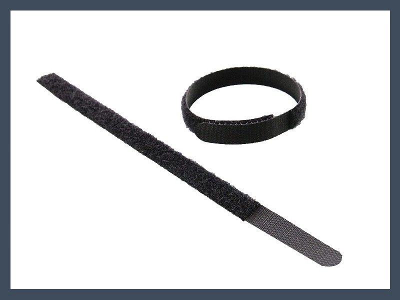 Black Straight Stripe Hook and Loop Tape